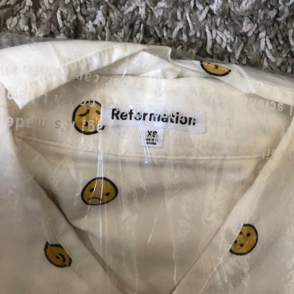 ✨ SALE Reformation Will Oversized Button Down Shirt White Cotton XSmall Causal - Picture 3 of 5